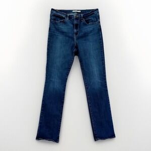 Levi's 724 High Rise Slim Straight Blue Jeans Women's 18 Short W34 L30